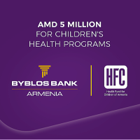 Byblos Bank Armenia donates AMD 5 million to Health Fund for Children of Armenia