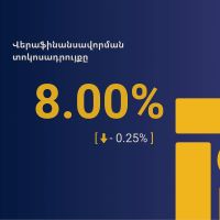 Վերաֆինանսավորման տոկոսադրույքը իջեցվել է 0.25 տոկոսային կետով