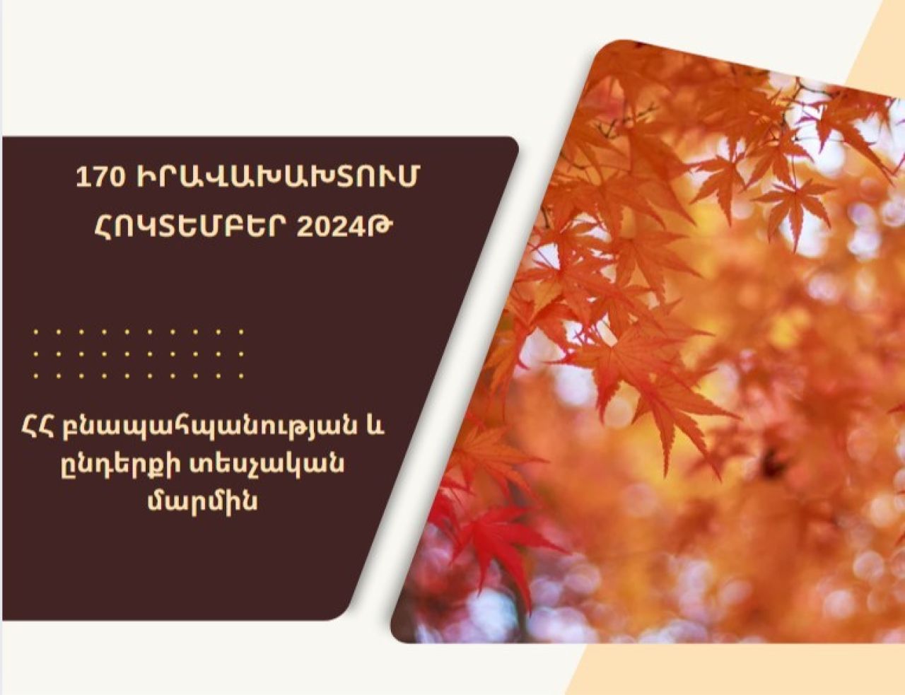 ՀՀ բնապահպանության և ընդերքի տեսչական մարմնի 2024 թվականի հոկտեմբերին կատարած աշխատանքների հաշվետվություն