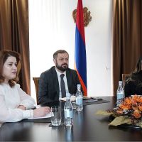 ՀՀ էկոնոմիկայի նախարար Գևորգ Պապոյանն այսօր ընդունել է հայազգի գործարար և բարերար Նուբար Աֆեյանին