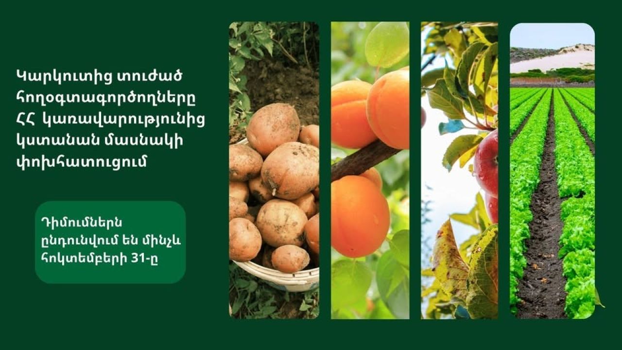 Կարկուտի  պատճառած վնասների մասնակի փոխհատուցման համար դիմել մինչև հոկտեմբերի 31-ը