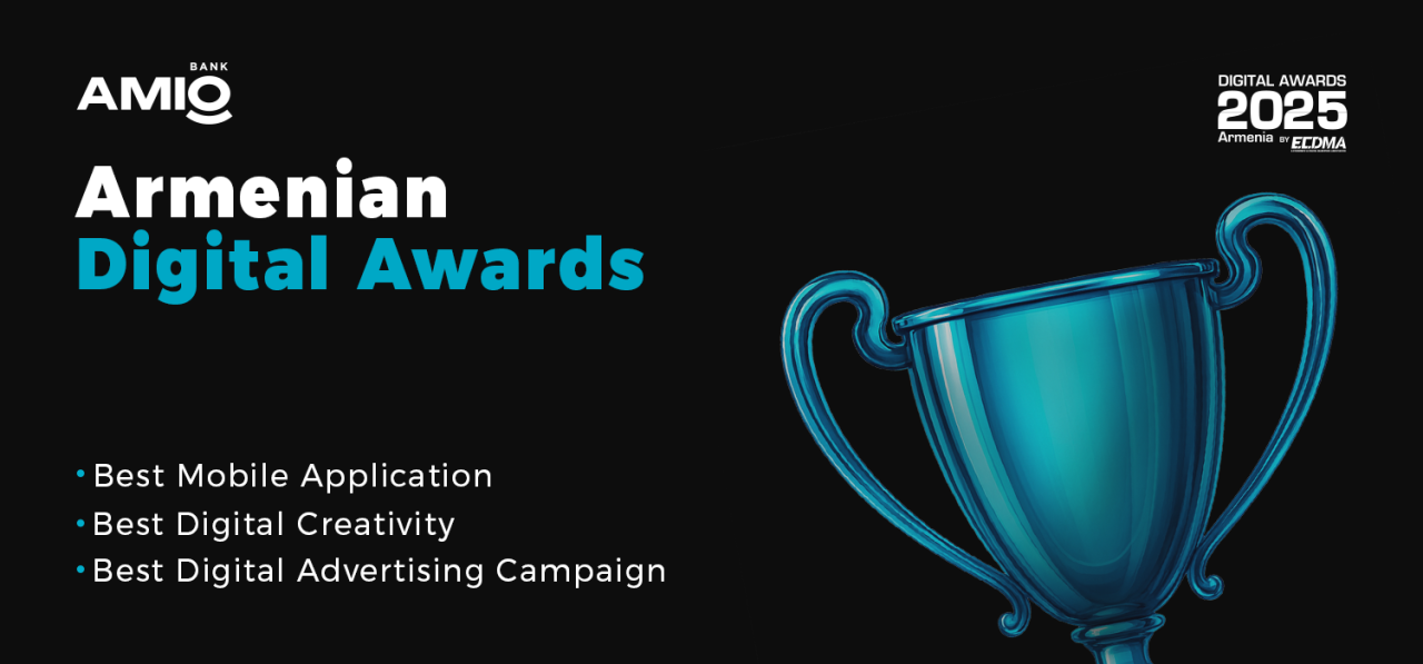 Ամիօ բանկը՝ Armenian Digital Awards-ի մրցանակակիր