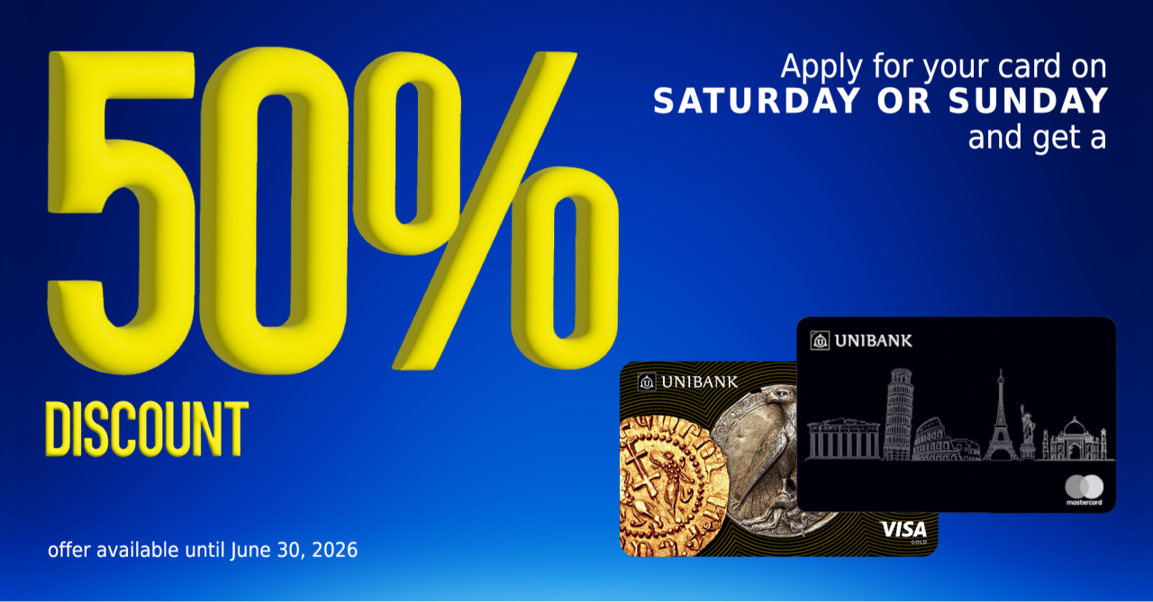 Unibank Offers 50% Discount on Cards During Weekends