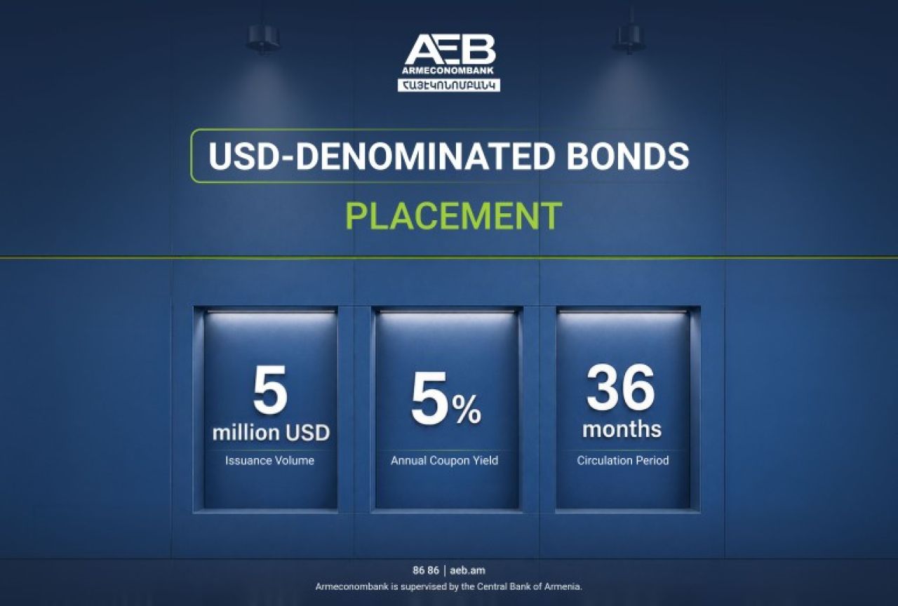 Armeconombank to Place New Tranche of USD-Denominated Bonds